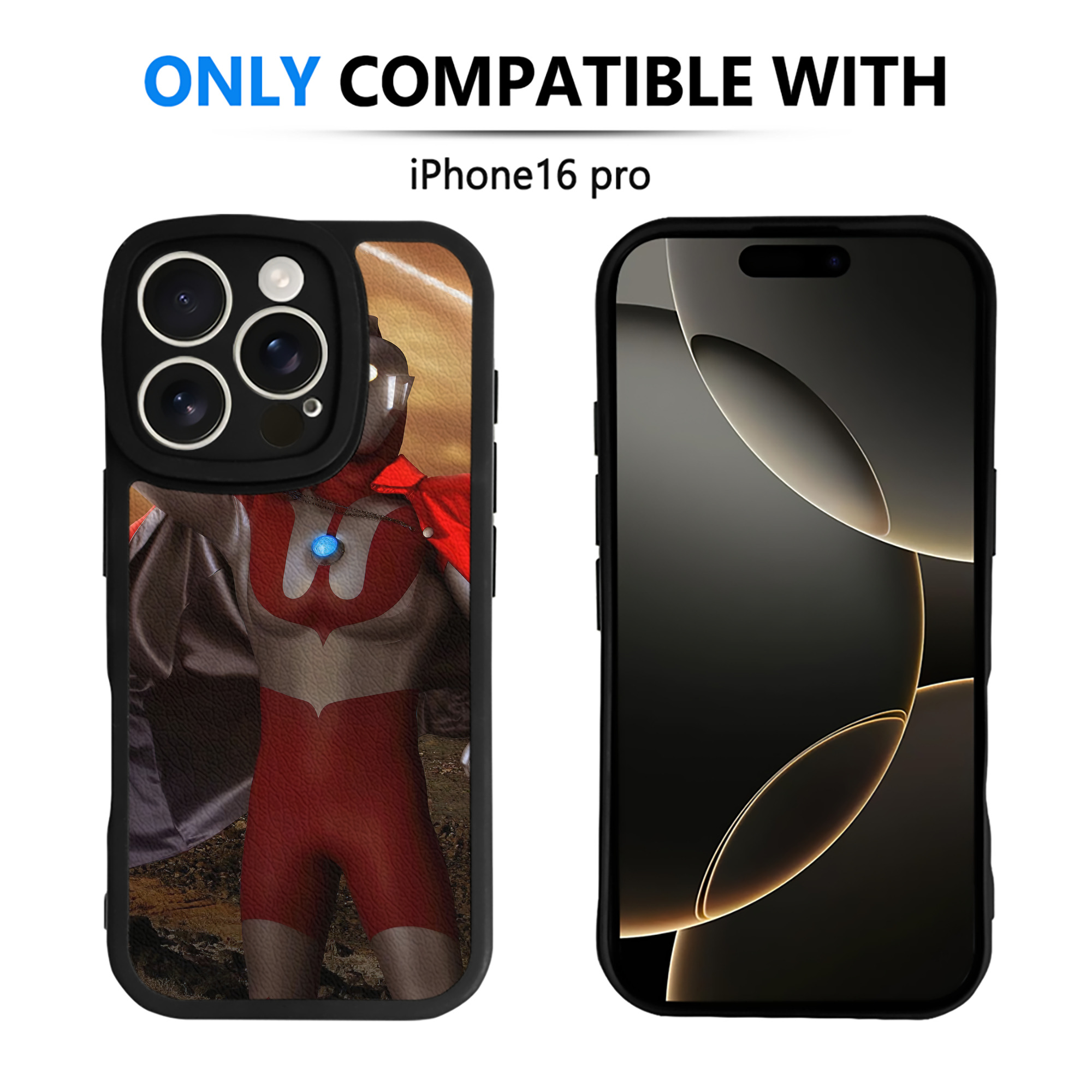 （画像用） ウルトラマン Ultraman 【iPhone 16シリーズ対応】シリコンスマホケース（レザー調） 材質：シリコン